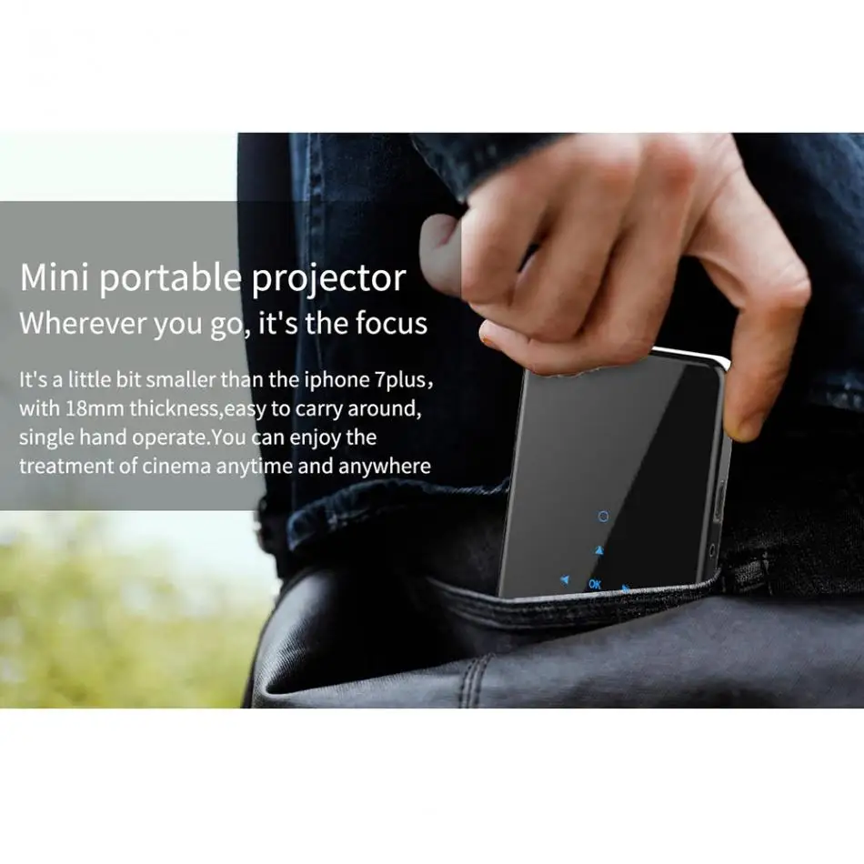 Мини-проектор Bluetooth 4,2 HD 1080P портативный проектор 2,4G WiFi для телефона Android 7,1 со штативом для DLP 0,3 дюйма DMD
