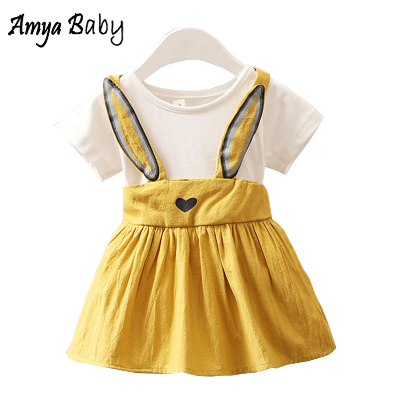 

Милая летняя одежда AmyaBaby для маленьких девочек, платье для маленьких девочек, платье принцессы на 1-й день рождения, одежда для маленьких дев...