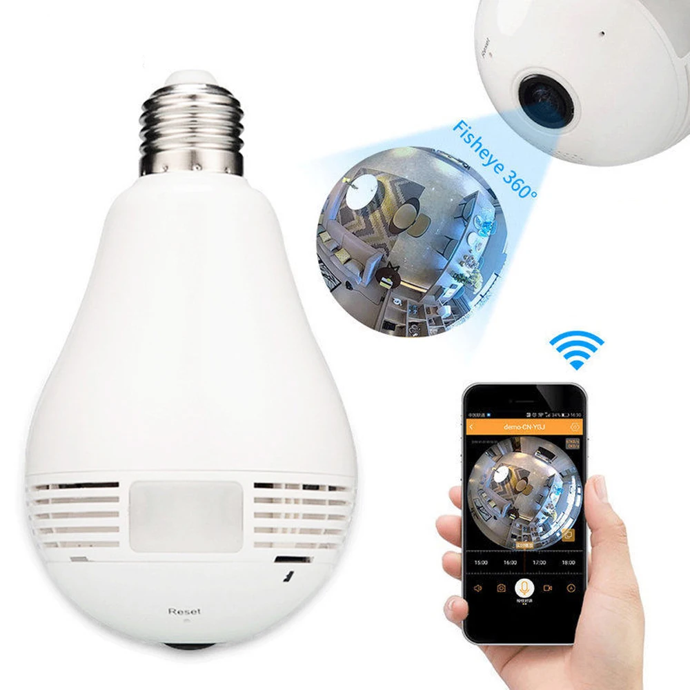 Светодиодный светильник 960P Беспроводная панорамная Домашняя безопасность WiFi CCTV