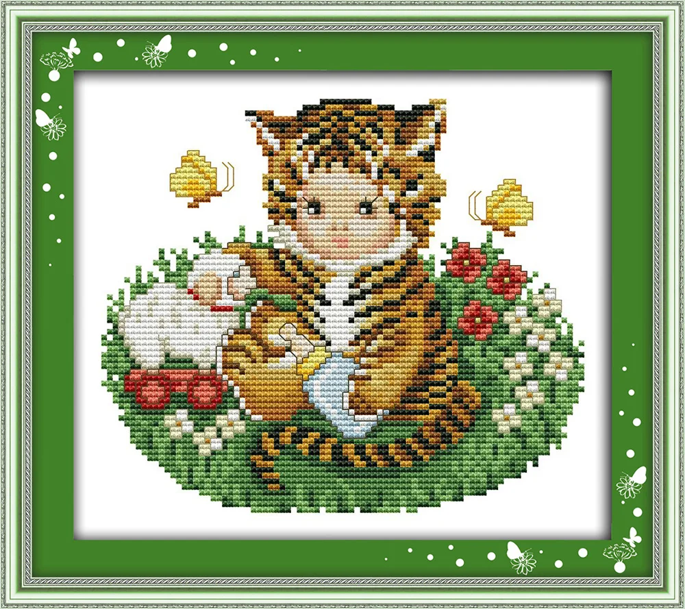 Наборы для вышивки крестиком Baby tiger милые картины из мультфильмов напечатанные