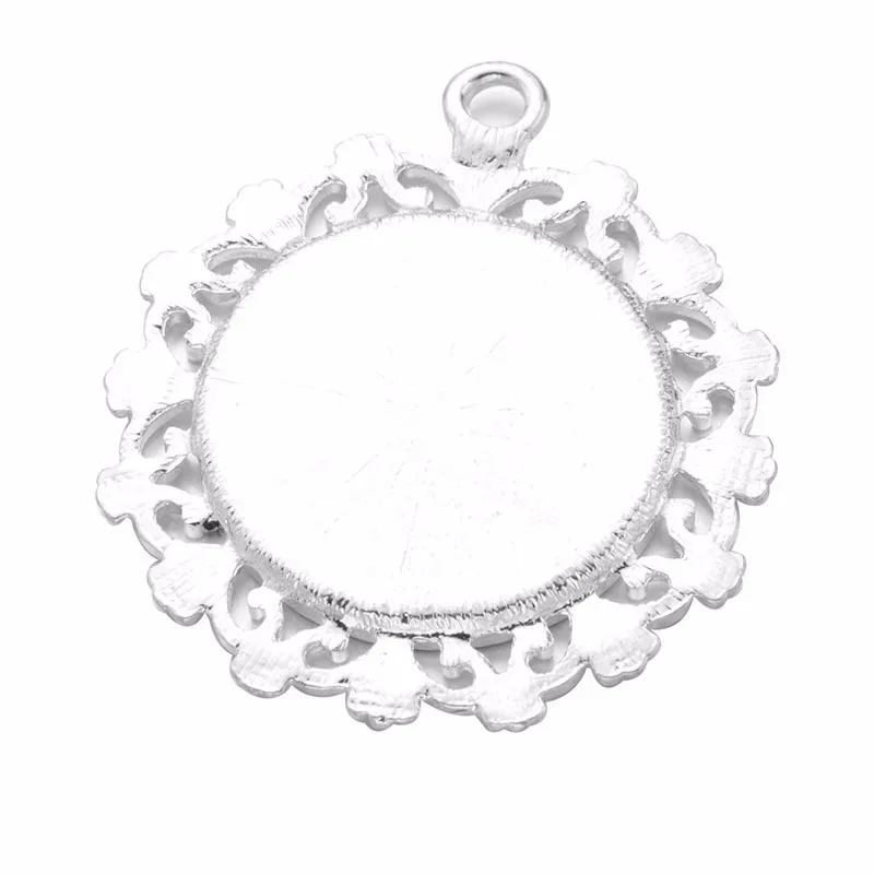 10 шт. Стеклянные Кабошоны 25 мм основание подвеска цветок фотоэлементы подходят