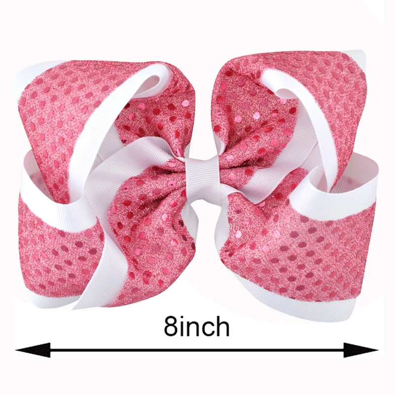 Детское праздничное платье с блестками для девочек 8 дюймов бант волос зажимы