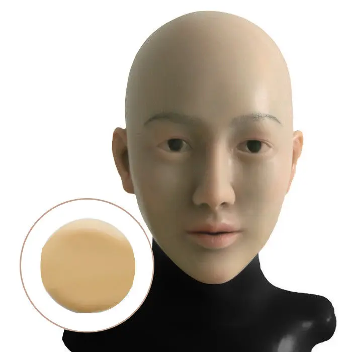 

Silicone Realistic Female Headwear Crossdressers Top Quality Masquerade Crossdresser Silicone Female Headwear Face for Feminine