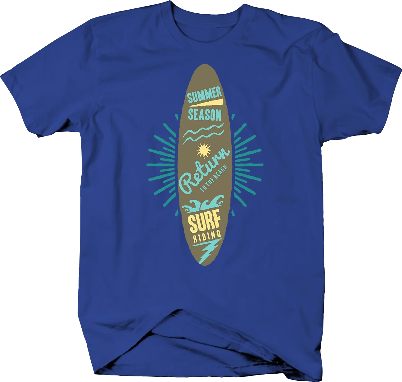 

Return To The Beach Summer Season Surf Board Ridings Tshirt Graphic Tees Men