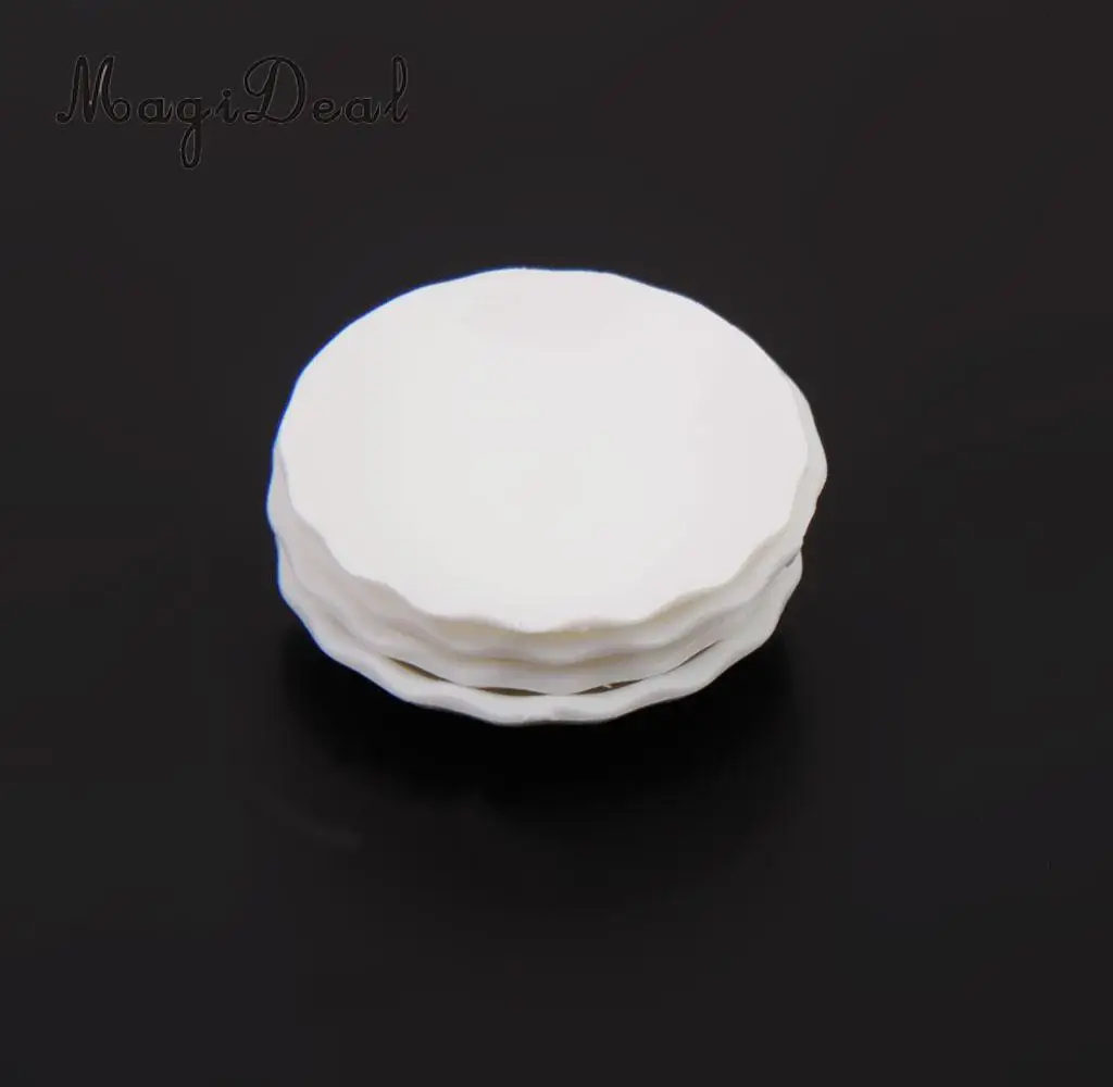 MagiDeal 4 шт./лот 1/12 Шкала Кукольный домик миниатюрная белая круглая тарелка посуда