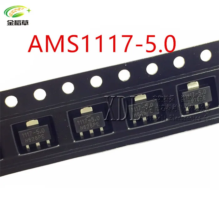 Бесплатная доставка 1000 шт./лот оригинальный AMS1117 5.0 5V LM1117 1117 регулятор
