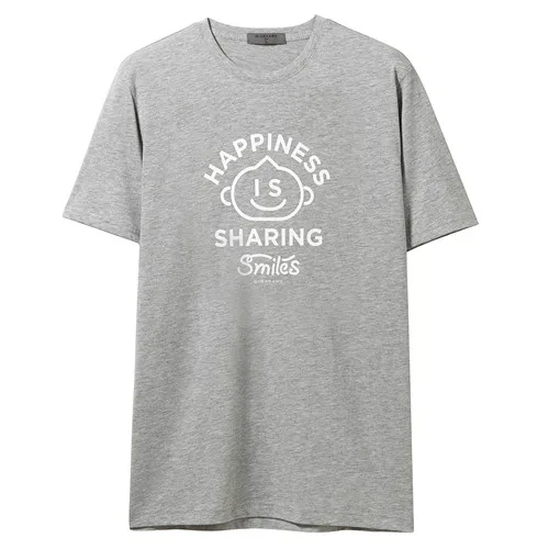 22Grey Giordano мужская повседневная футболка с круглым воротом и короткими рукавами, имеется печатный рисунок на передней части футболки - Цвет: 22Grey