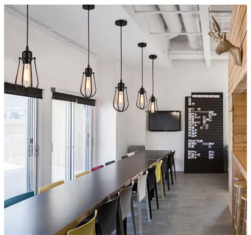 Подвесной светильник в стиле лофт Бытовая лампа индастриал ильник ретро Прямая