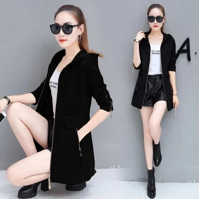 Модное женское длинное пальто облегающее Женское на весну и осень Новая Женская