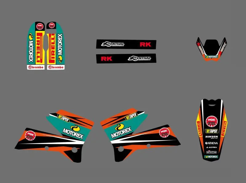 Графические Наклейки на Стикеры для KTM 125 200 250 300 400 450 525 SX SXF SX-F EXC EXCR XC XCF XC-F XCW XCFW MXC 2005 2006 2007
