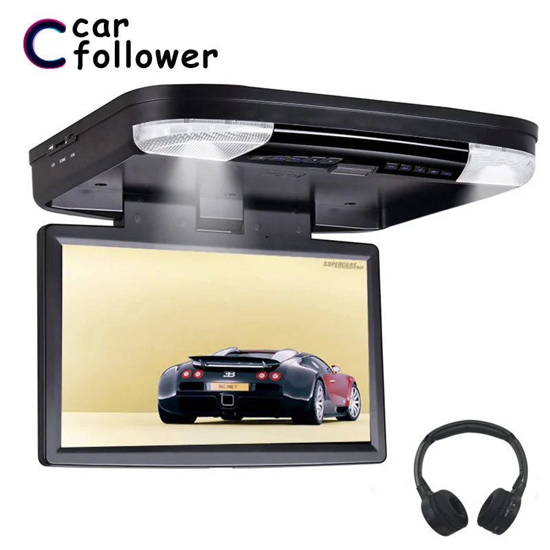 15 6 дюймовый автомобильный монитор на крышу откидной DVD плеер HD 1080 P видео с HDMI