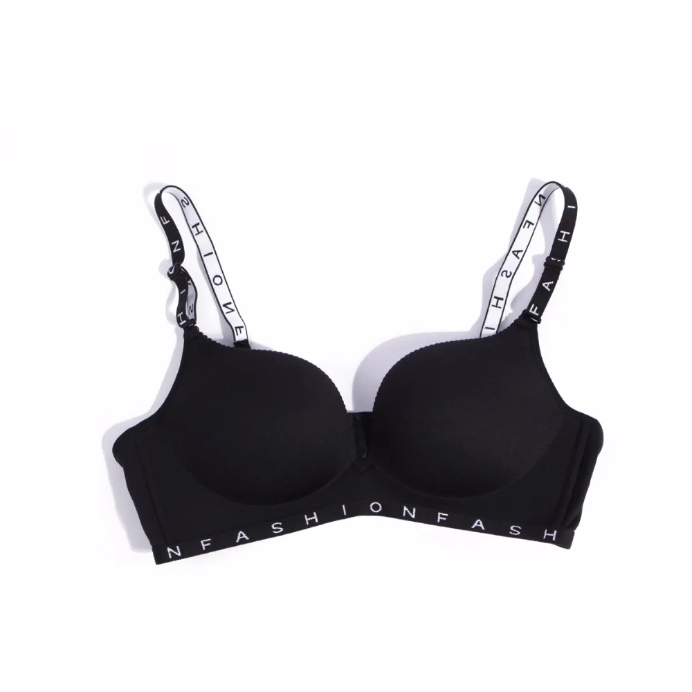 Женский хлопковый бюстгальтер пуш ап без косточек с принтом