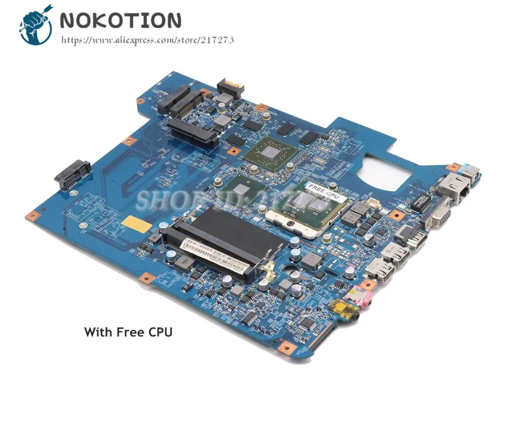 

NOKOTION For Gateway NV59 TJ75 Laptop Motherboard MBBH601001 48.4GH01.01M HM55 DDR3 HD5650 1GB Free CPU