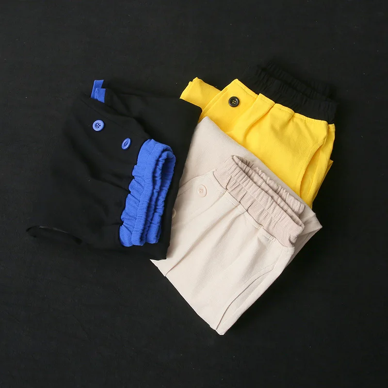 Женские брюки с эластичной резинкой на талии Johnature повседневные свободные разных