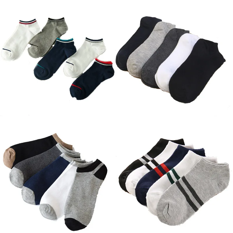 Летний однотонный деловой хлопковые носки мужские Носки спортивные невидимые