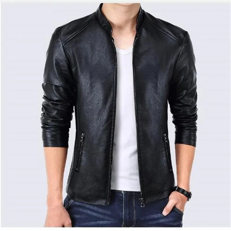 

Spring Men Bomber Jacket Men Leather Jackets Fashion Men Coats Homme Jacket Jaqueta Masculina Brand Clothing M-5XL