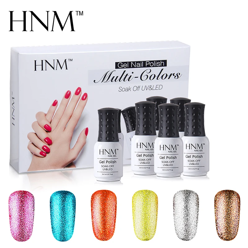 HNM 12 шт./лот Bling серии гель Лаки Набор инструментов Набор Soak Off Гель лак для ногтей DIY Kit Гель-лак для ногтей, набор для маникюра для наращивания ногтей комплект