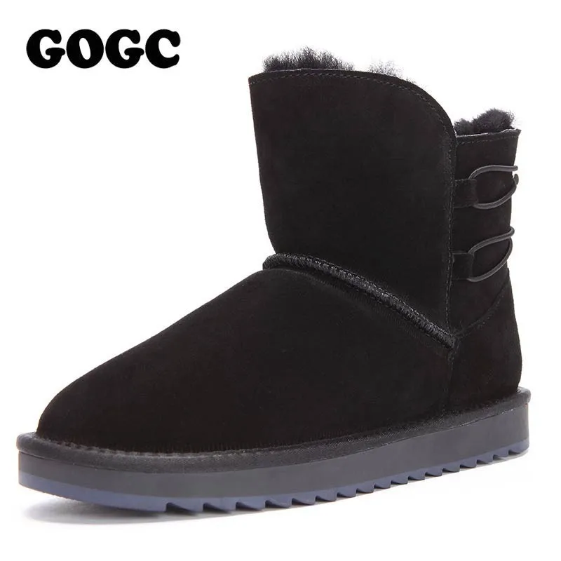 GOGC/зимние сапоги на меху из натуральной кожи Женские модные зимние Новые Теплые