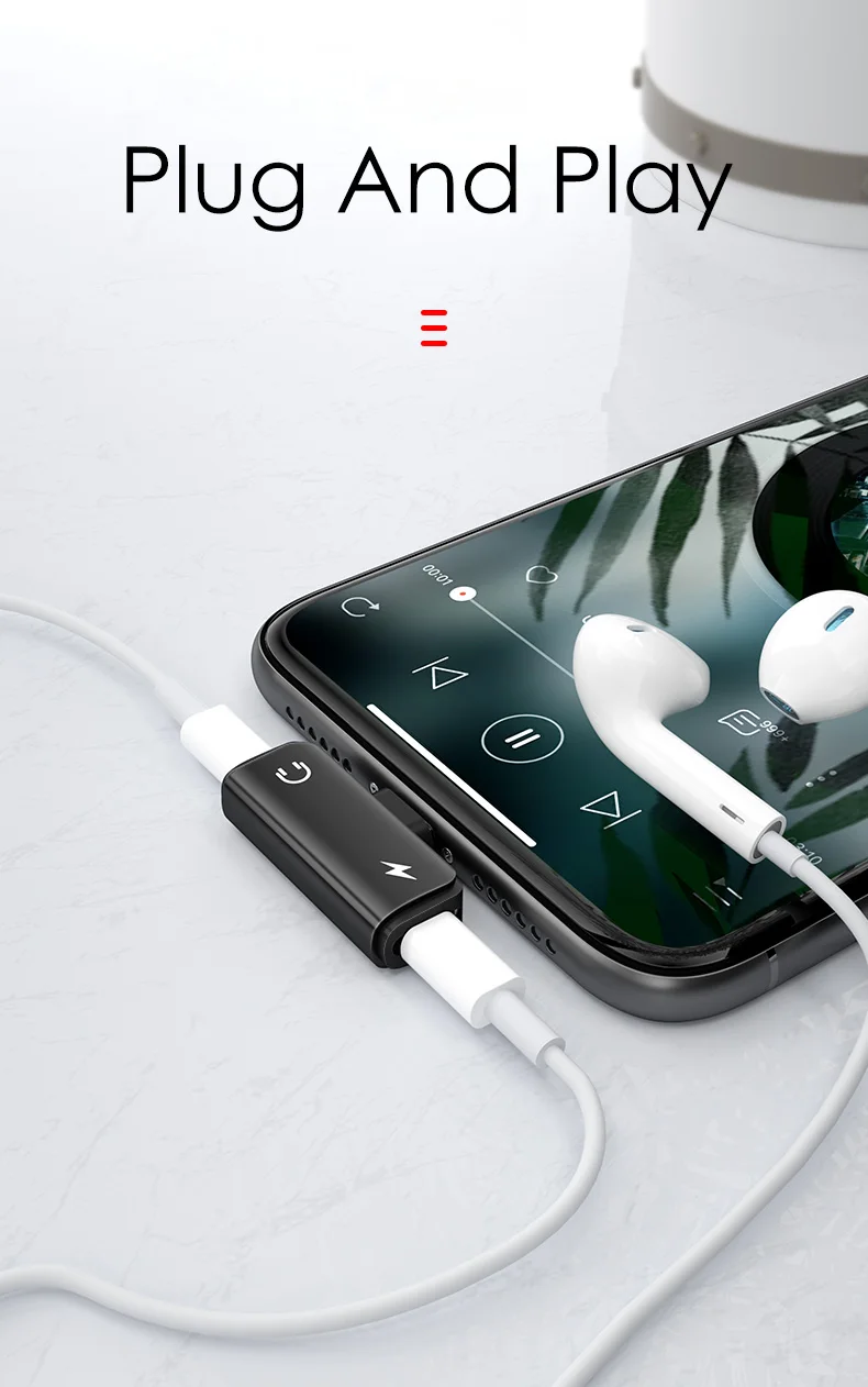 Адаптер для iPhone 7 8 X XS Max XR 1 освещение 2 освещение зарядка и прослушивание музыки вместе наушники адаптер для наушников