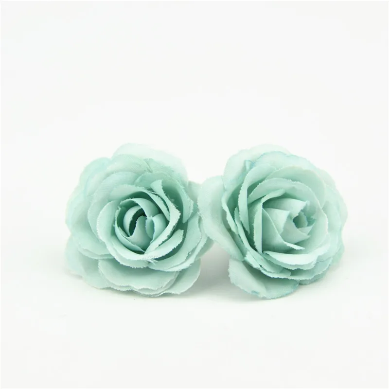Tiffany 10 шт. 2,5 см мини-цветок из ткани с розами, искусственные цветы для свадебной вечеринки, украшения дома, комнаты, свадебные туфли, шляпы, аксессуары, Шелковый цветок - Цвет: Tiffany