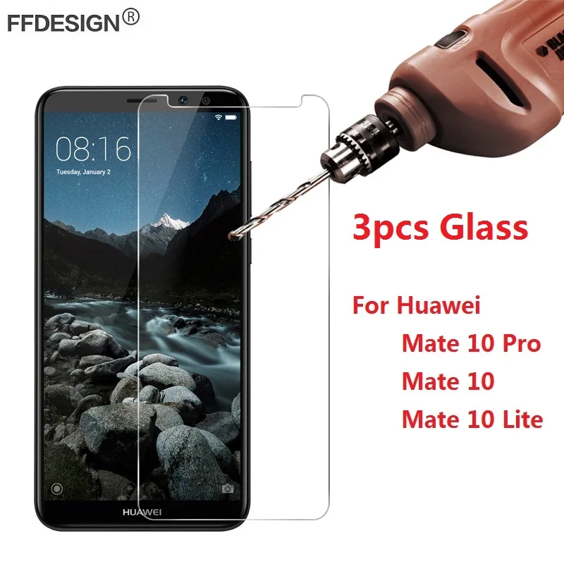 3 шт. закаленное стекло для Huawei Mate 10 Lite Pro Защитная стеклянная пленка