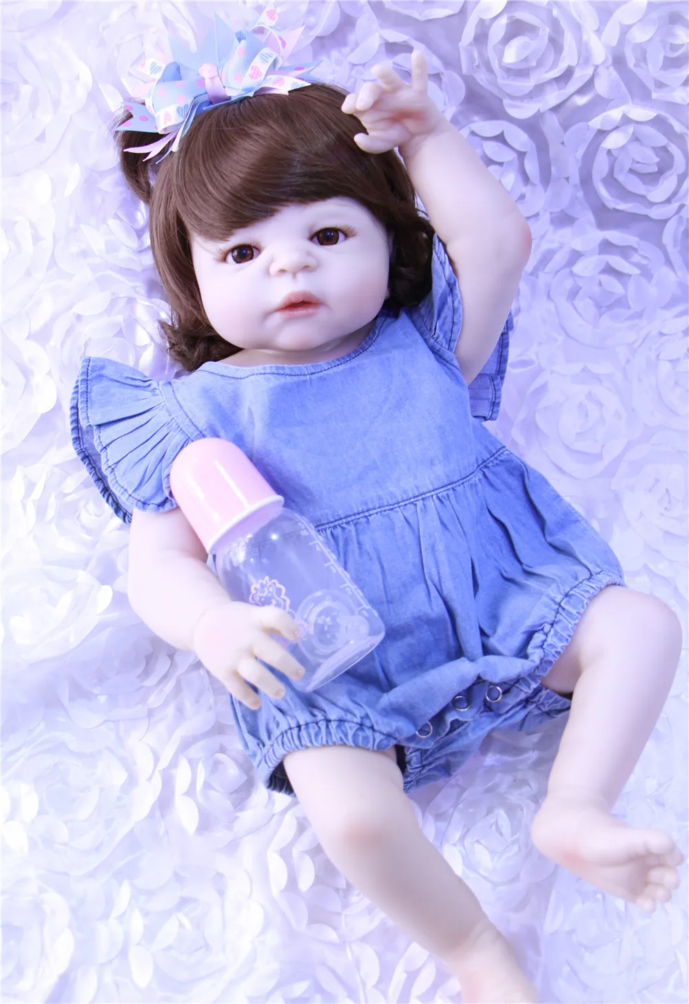 57cm True touch Silicone Reborn Baby Doll Kids Play house Gift for Girls Alive kit Toys Bouquets Bebek | Игрушки и хобби