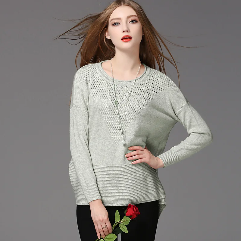 Женская одежда джемпер свитер трикотажные пуловеры свободные полный рукав