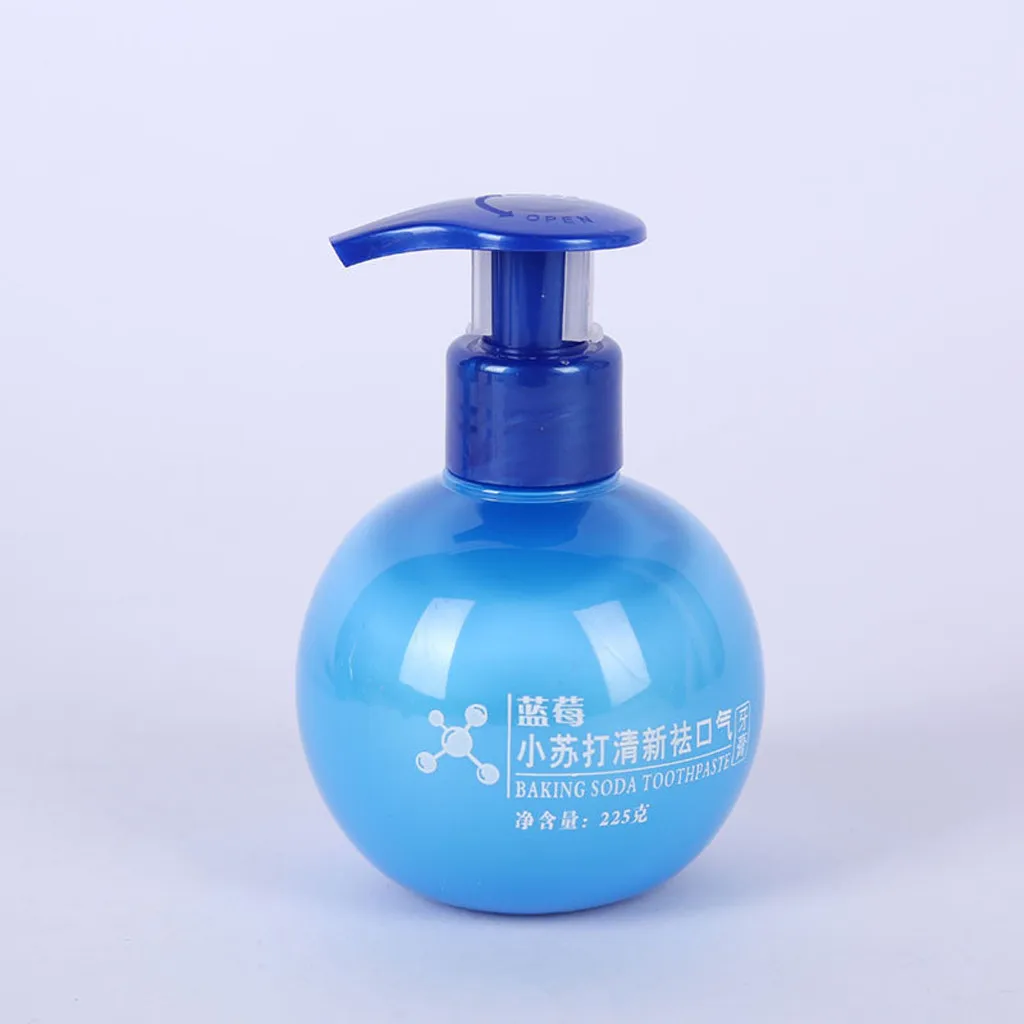 225g push-type breath freshening yellow teeth male and female small soda toothpaste fruity taste whitening toothpaste2
