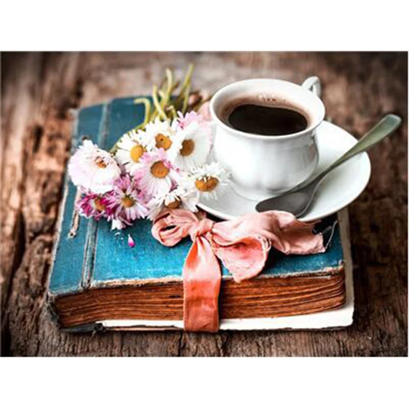 

Full DIY 5D Square Diamond Painting Coffee Flower Cross Stitch Diamond Embroidery Mosaic Pattern Family Decor Holiday Gift