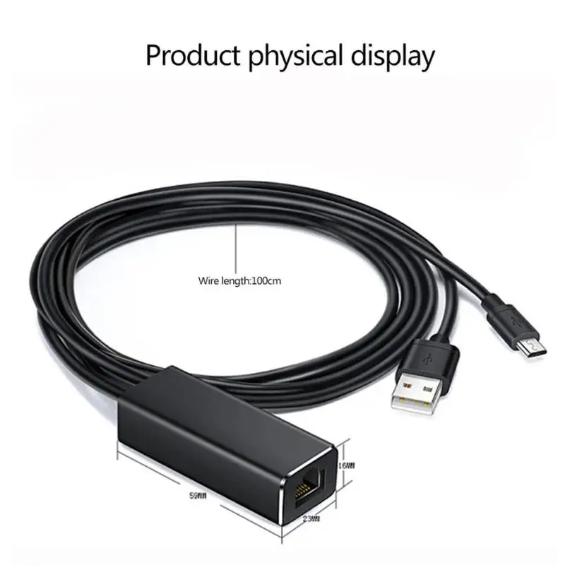 ALLOYSEED JP-S7 Ethernet-адаптер для микро-флеш-накопителя USB RJ45 10/100 Мбит сетевой карты для пожарных ТВ карты Chromecast
