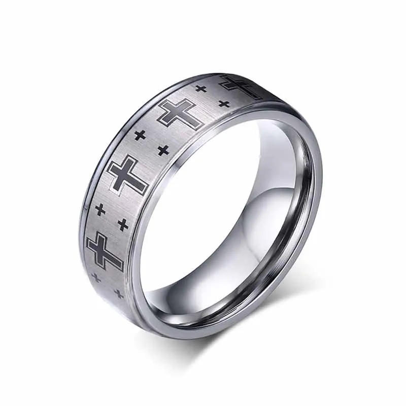 

Новое Изысканное мужское кольцо с крестом 8 мм, оптовая продажа, модное красивое Ювелирное Украшение в европейском и американском стиле, выс...
