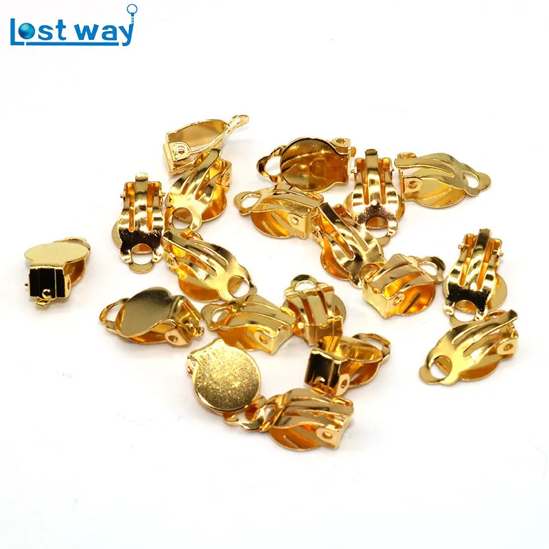 50 шт. металлические круглые зажимы для сережек|clip on findings|clip earring findingsclip earrings diy |