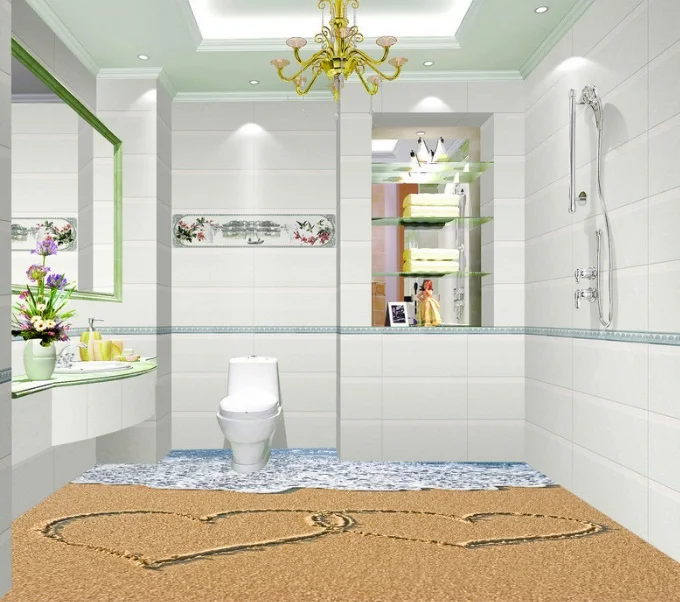 

[Self-Adhesive] 3D Romantic Sand Beach 4 Non-slip Waterproof Photo Self-Adhesive Floor Mural Sticker WallPaper Murals Print