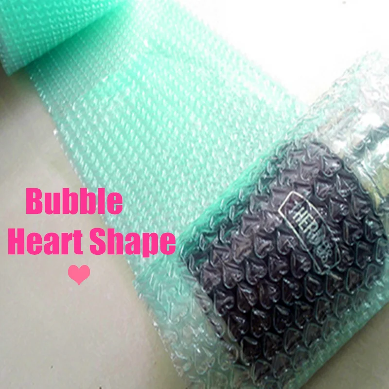 

20cmx5m Green Heart-shape Mini Air Bubble Roll Party Favors And Gifts Packing Foam Roll Wedding Decoration Emballage Bulle Warp