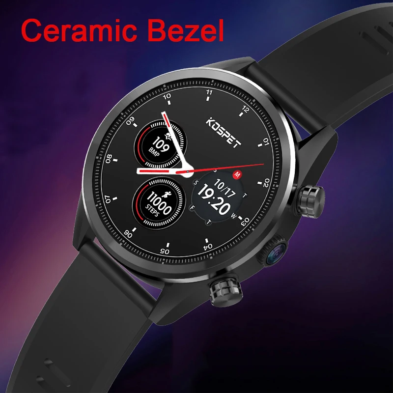 Смарт часы KOSPET Hope мужские 3 ГБ 32 Bluetooth Android 7.1.1 1 39 дюйма 4G IP67 с камерой