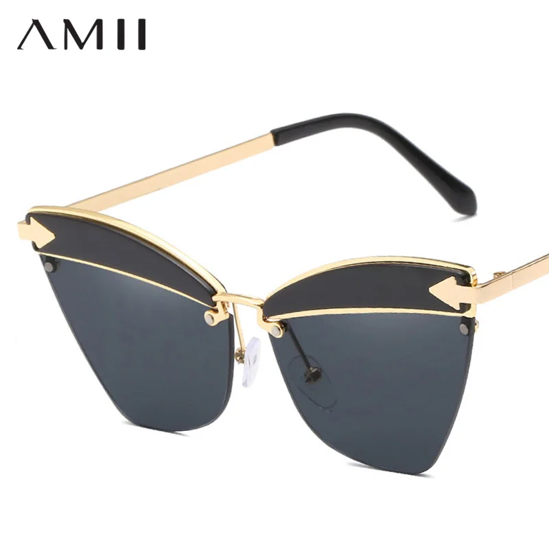 AMII 2018 стильные кошачий глаз солнцезащитные очки Для женщин Винтаж Cateye