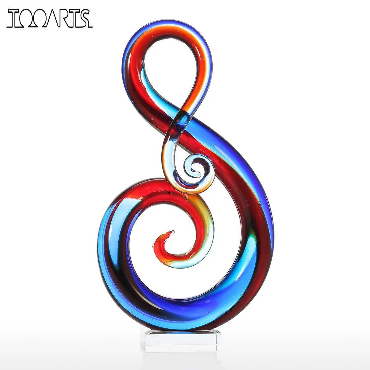 

Tooarts Home Sculpture Music Note Glass Sculpture Home Decoration Animal Ornament Gift Craft Decoration