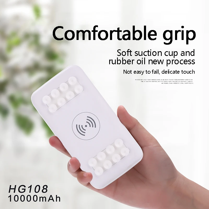Беспроводное зарядное устройство на присоске 10000 мА/ч портативное 2 USB для