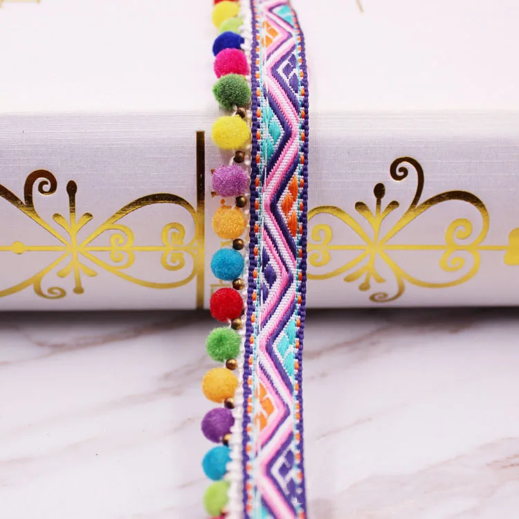 Meetee 10yards/lot 2CM Color Jacquard Ribbon DIY Beads Handmade Lace National Style Clothing Accessories ZK5112 | Дом и сад