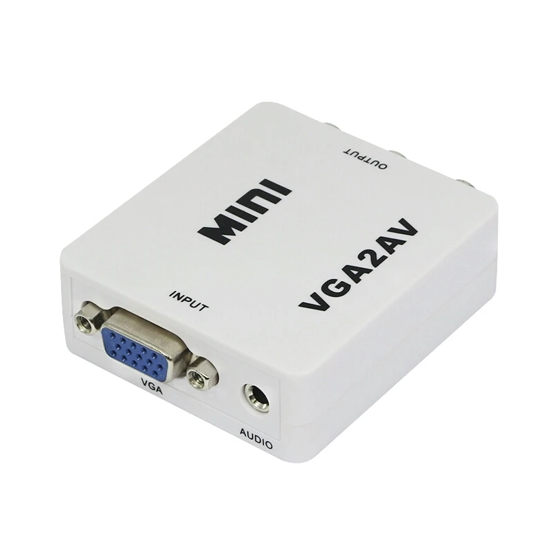 Мини конвертер VGA AV поддержка 1080P VGA2AV|mini vga|vga tovga to av rca |