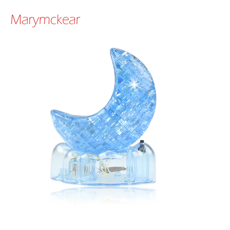 Головоломка с 3d кристаллами развивающая игрушка Луной в синем/желтом