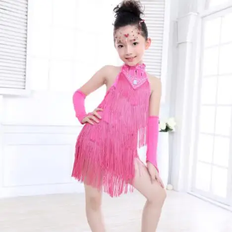 Fringe Latin Dance Dress For Girls Samba Ballroom Kids Dancing Girl Dancewear Ballet Vestido Baile Latino | Тематическая одежда и