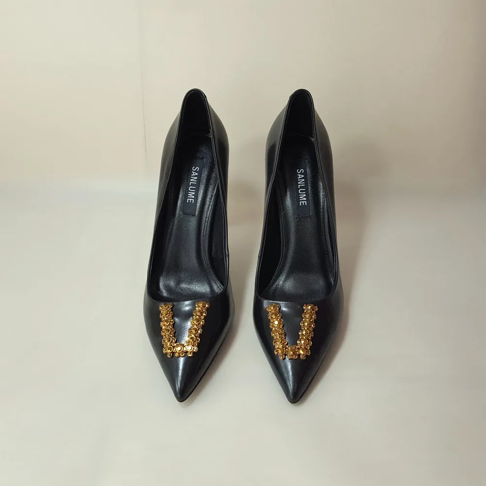 Женские туфли лодочки на высоком каблуке с острым носком|crystal wedding shoes|wedding shoeshigh