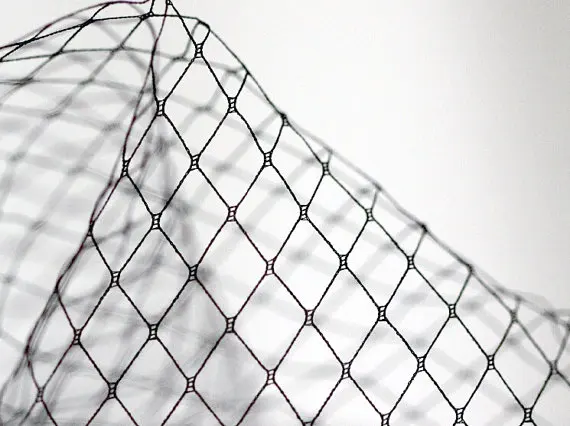 1 Yard Black Diamond Lattice Mesh Fabric Stiff Checks For Veil ws1037 | Дом и сад