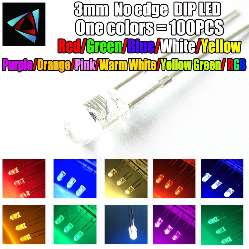 100 шт. механические светодиодные клавиатуры 3 мм|blue led|slow flash ledslow |