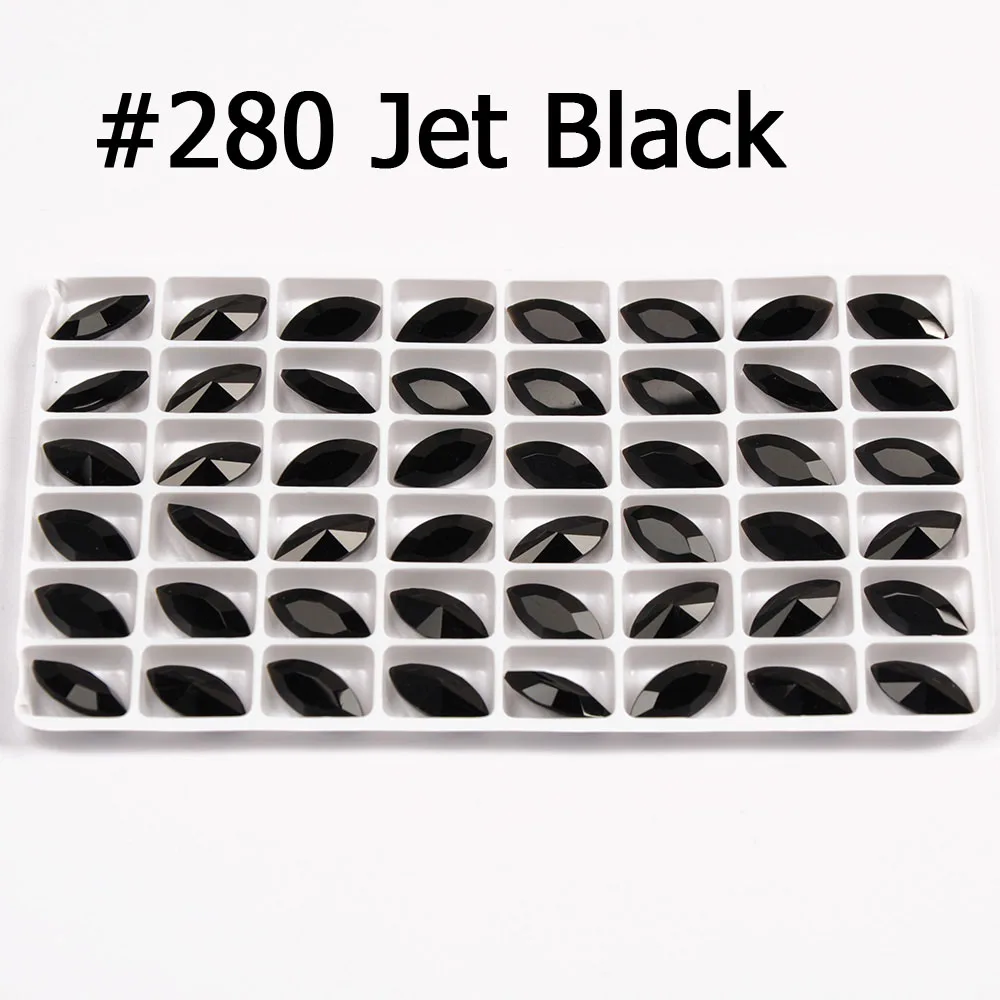 Jet Black Стразы с блестящими кристаллами, Пришивные, с когтями, Наветт, сделай сам, цветные стразы, платье, Необычные стразы из камня, стекло, для ювелирных изделий, одежда - Цвет: Jet Black