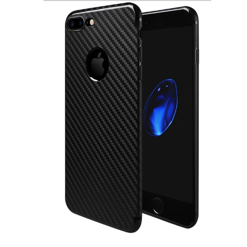 Чехол из углеродного волокна для iphone 7 8 plus тонкий роскошный чехол 6S 6 силиконовый