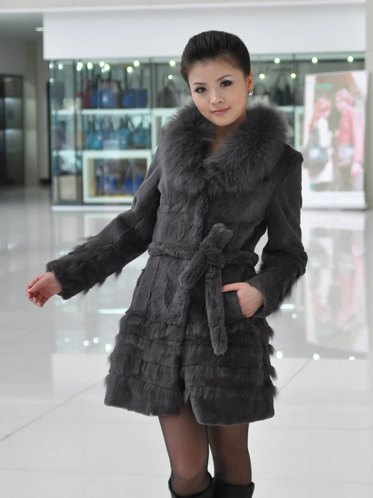 Шуба из натурального кроличьего меха женская обувь большие размеры 5XL Кролик