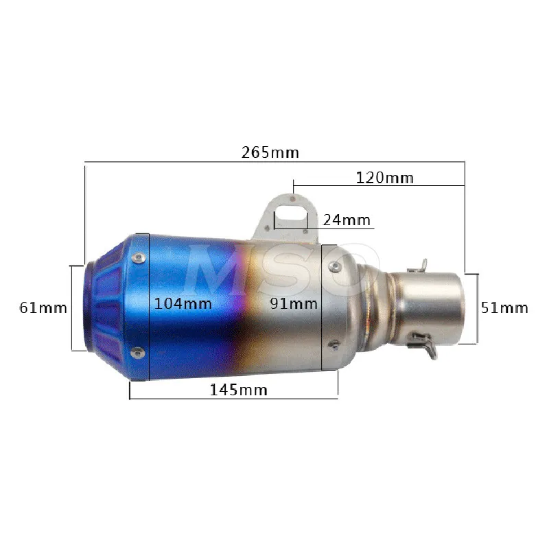 Установка интерфейса 51 мм глушитель выхлопной трубы мотоцикла кальцинированный