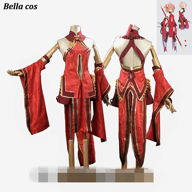 Custom size Fate Grand Order Gudako cosplay costume red cheongsam woman sexy dress Anime clothes outfitscos Halloween Carnival |